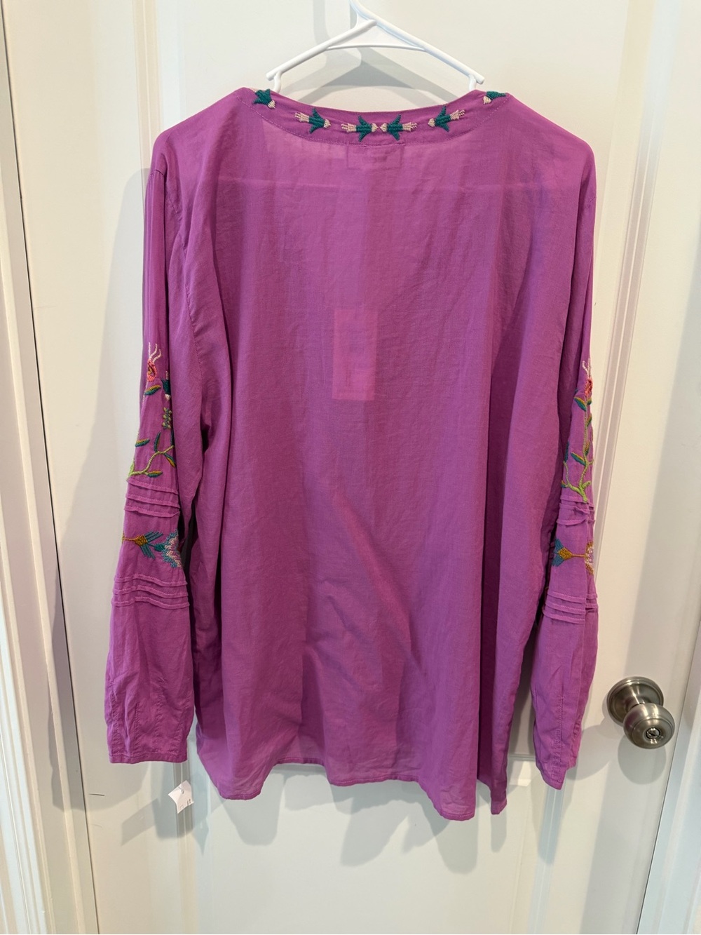 Johnny Was Gabriella Pintuck Embroidered Blouse Size XL - Picture 14 of 16